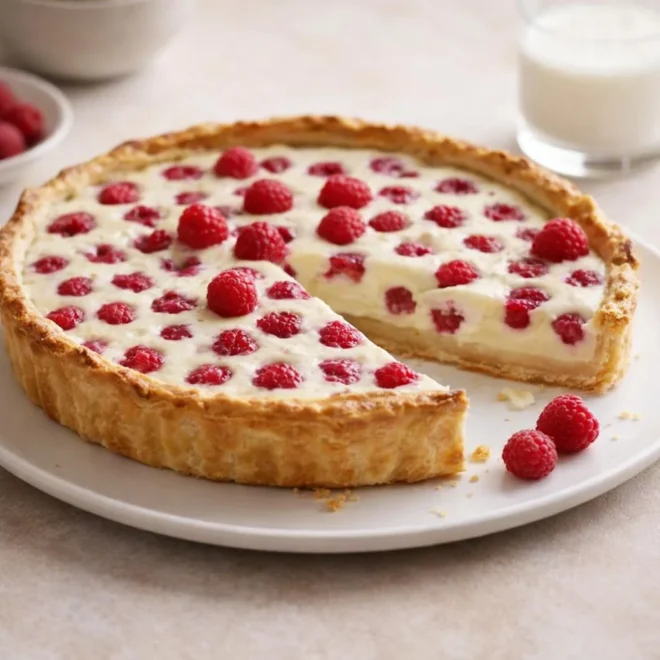 Tarte chocolat blanc framboises : feuilletée gourmande