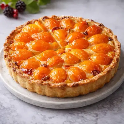 Tarte d’été aux abricots : crème d’amande & pâte sablée