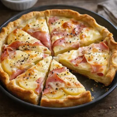 Recette tarticlette tarte façon raclette au fromage