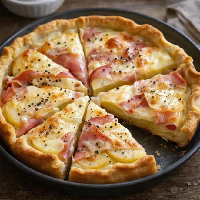 Recette tarticlette tarte façon raclette au fromage