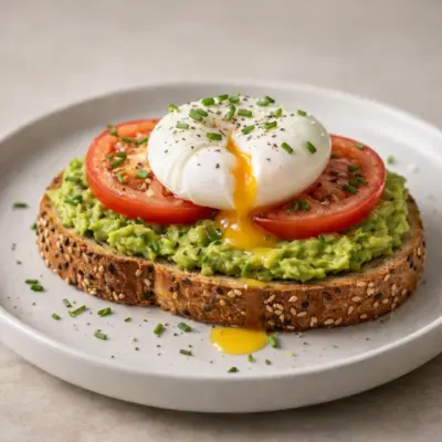tartine avocat œuf mollet tomate – recette rapide