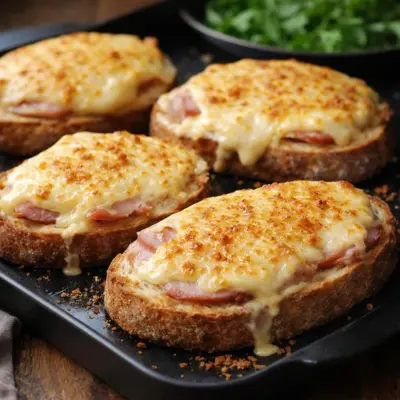 Recette tartines gratinées jambon fromage à la crème