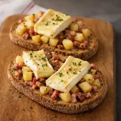 Tartines normandes aux pommes et camembert