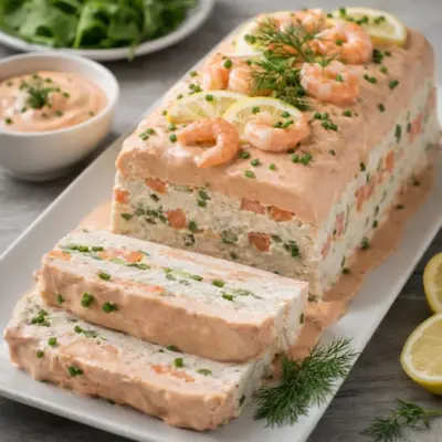 Terrine de saumon et colin sauce cocktail citronnée
