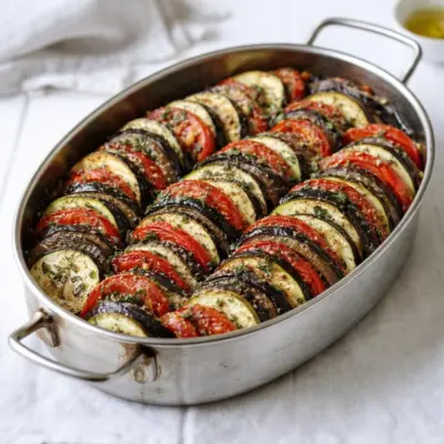 Tian de légumes à la provençale : aubergines & courgettes