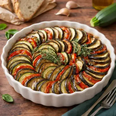 Tian provençal de légumes au four : aubergine & courgette
