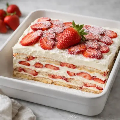 Tiramisu aux fraises et mascarpone, recette facile