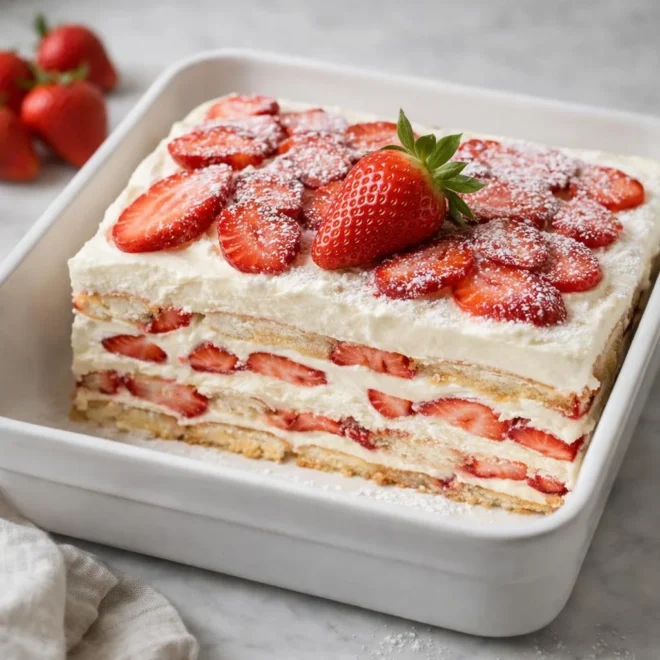 Tiramisu aux fraises et mascarpone, recette facile