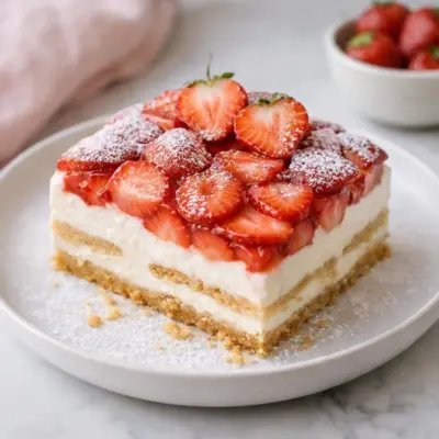 Tiramisu aux fraises et mascarpone sans cuisson