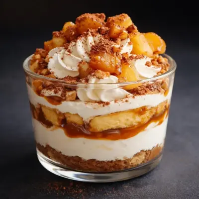 Tiramisu caramel beurre salé pommes poêlées (recette)
