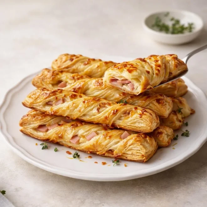 Torsades feuilletées au jambon et fromage, recette facile