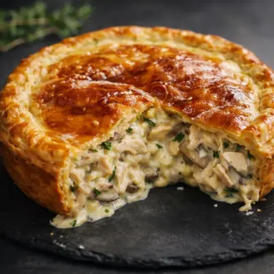 Recette tourte poulet champignons façon anglaise