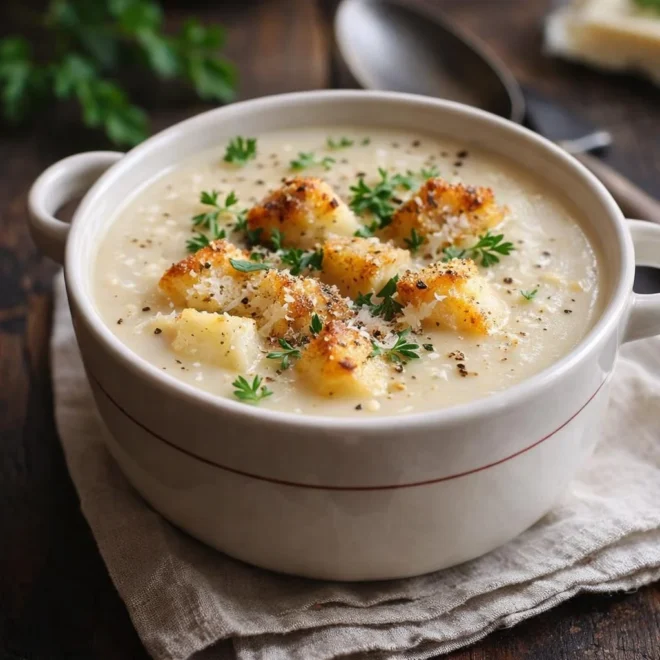 Velouté de chou-fleur crémeux : recette facile au parmesan