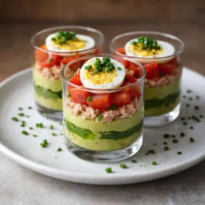 Verrines avocat thon tomates œuf : fraîches et faciles