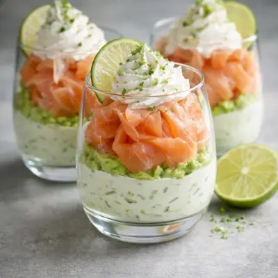 Recette verrines saumon fumé à la crème d’avocat