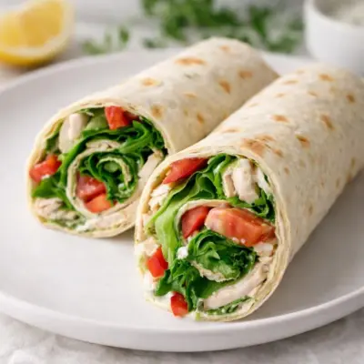 Wraps express au poulet et sauce yaourt citron