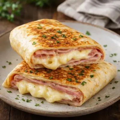 Recette wraps croque-monsieur à la poêle, jambon fromage