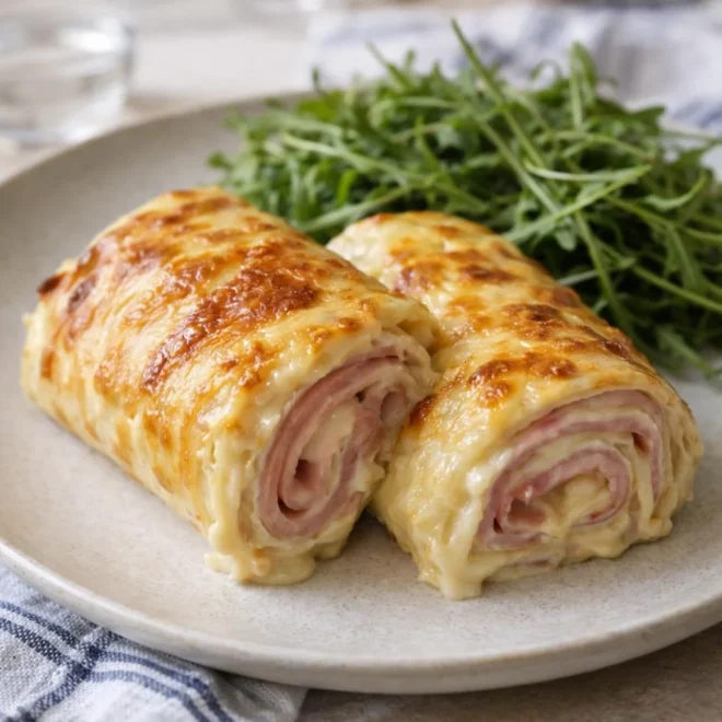 Wraps gratinés au jambon et au comté au four