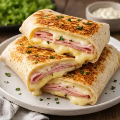 Recette wraps jambon fromage grillés à la poêle