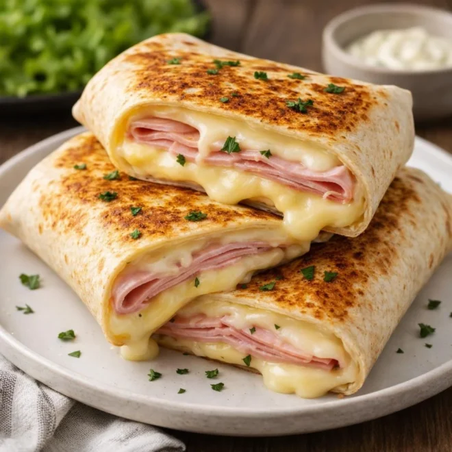 Recette wraps jambon fromage grillés à la poêle