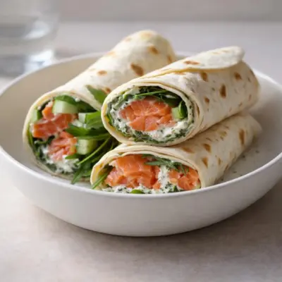 Wraps au saumon fumé et fromage frais à l’aneth