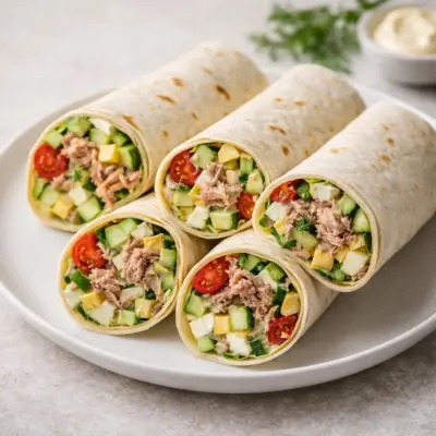 Recette de wraps au thon concombre & œufs durs