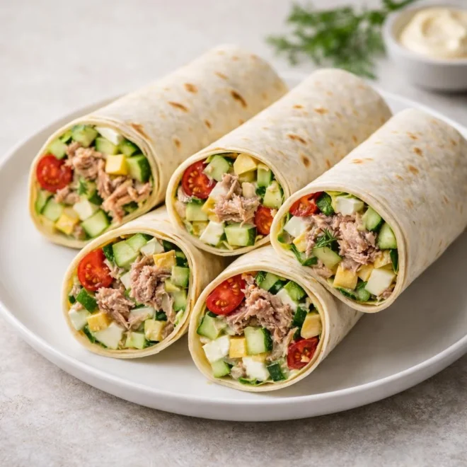 Recette de wraps au thon concombre & œufs durs