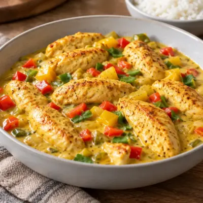 Aiguillettes de poulet au curry faciles