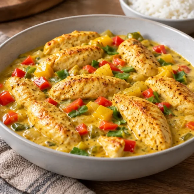Aiguillettes de poulet au curry faciles