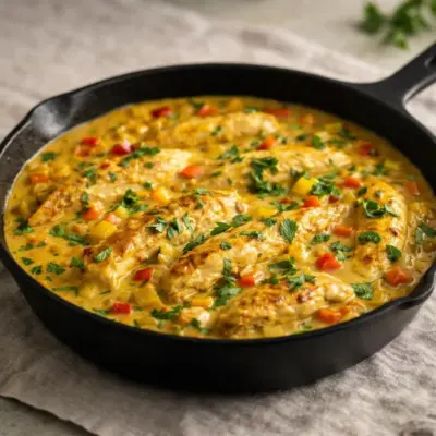 Aiguillettes de poulet au curry lait de coco onctueux