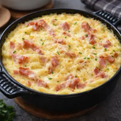Recette aligot au reblochon et jambon (filant)