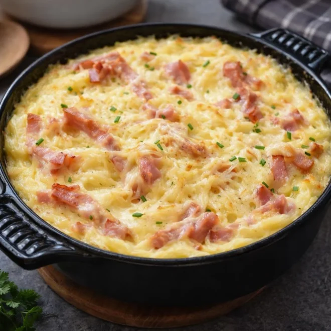 Recette aligot au reblochon et jambon (filant)