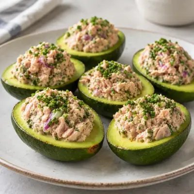 Avocats farcis aux rillettes de thon faciles