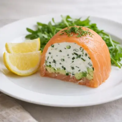 Ballotine de saumon fumé au fromage frais au citron vert