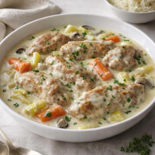 Blanquette de veau à l’ancienne : sauce blanche onctueuse