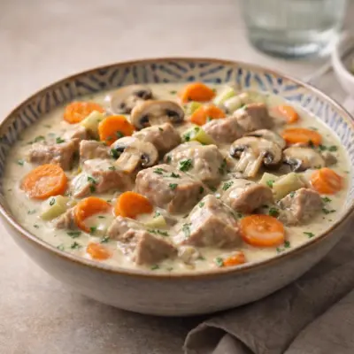 Blanquette de veau sauce blanche onctueuse aux champignons