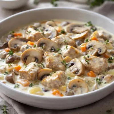 Blanquette de filet mignon de porc aux champignons
