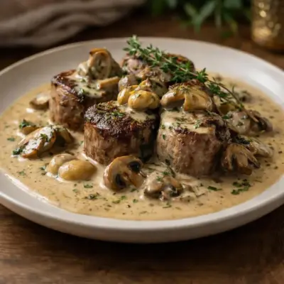 Blanquette de filet mignon aux champignons