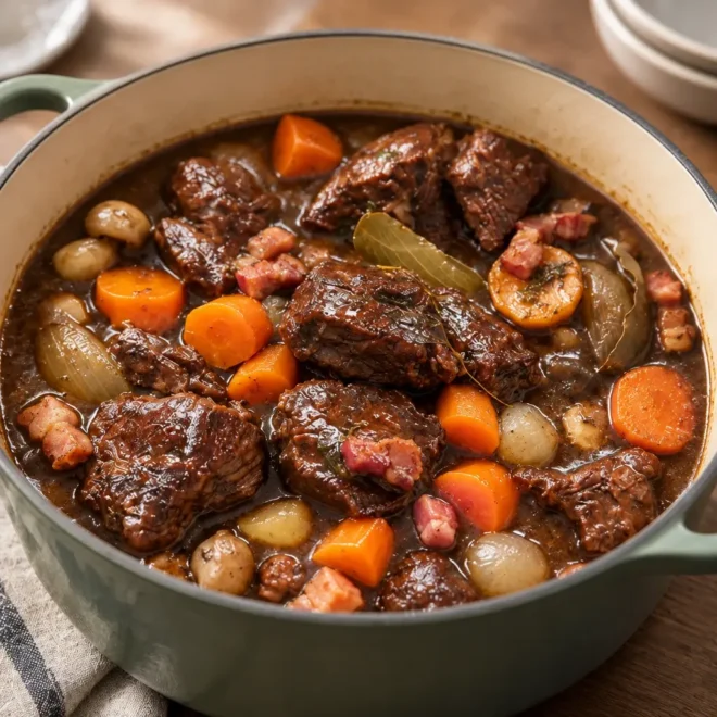 Bœuf bourguignon facile : recette au vin rouge