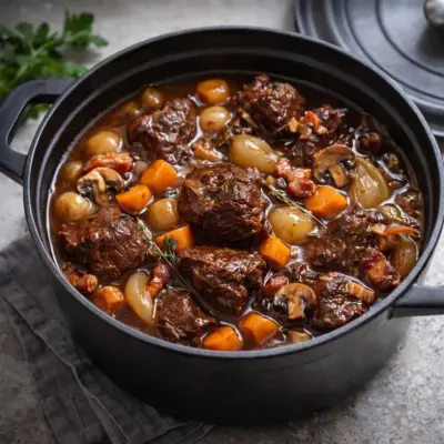 Recette boeuf bourguignon traditionnel au vin rouge
