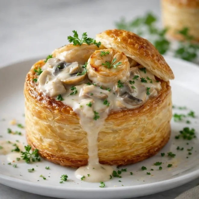 bouchée à la reine facile au poulet et sauce crémeuse