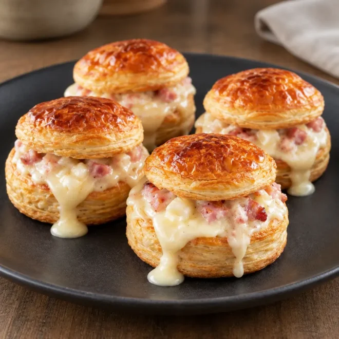 Bouchées à la reine : recette jambon-fromage