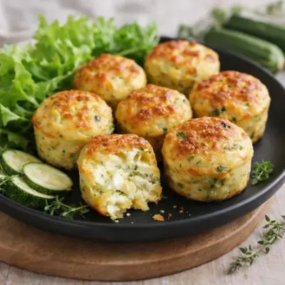 Bouchées moelleuses chèvre courgette au four