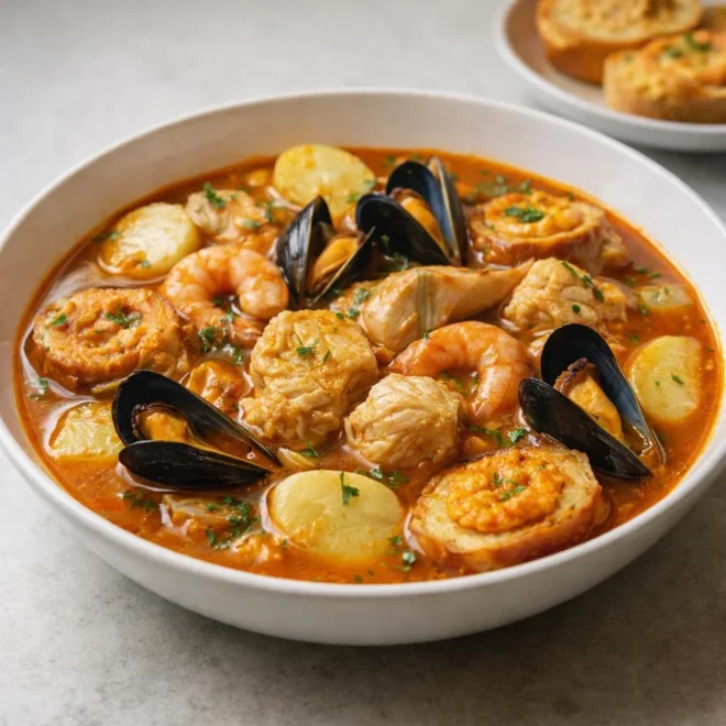 Bouillabaisse express aux poissons de roche et safran