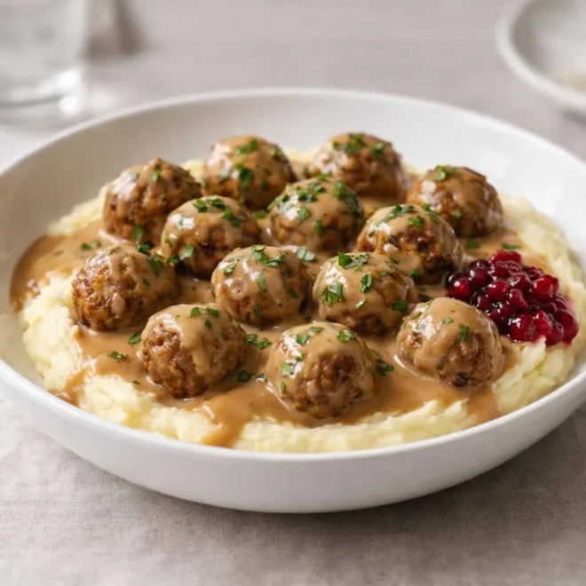 Boulettes de viande à la suédoise : sauce crémeuse