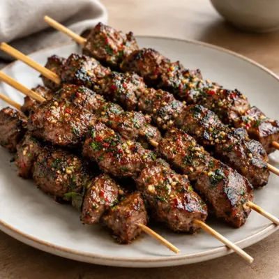 Brochettes de bœuf marinées faciles et grillées