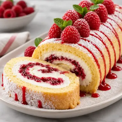 Bûche roulée framboise-chantilly facile