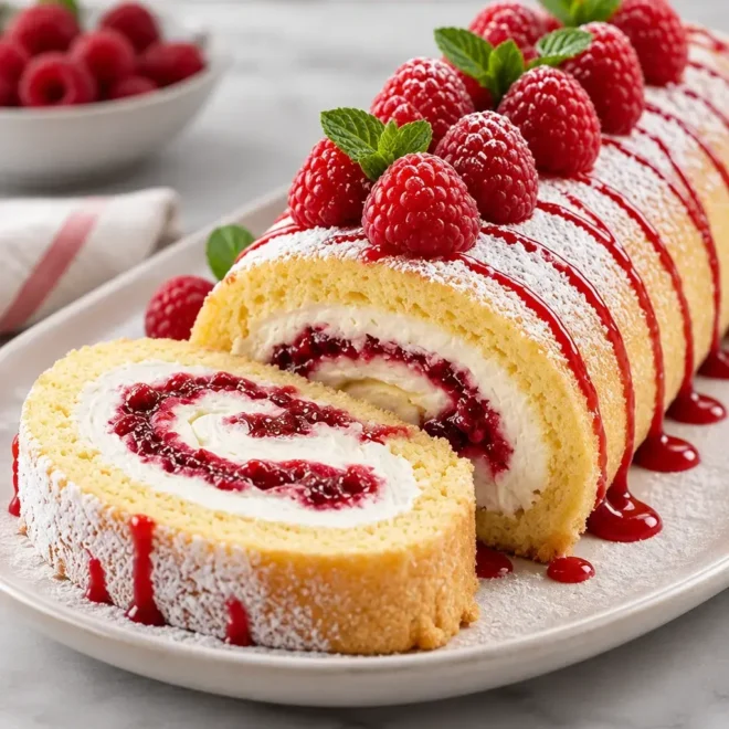 Bûche roulée framboise-chantilly