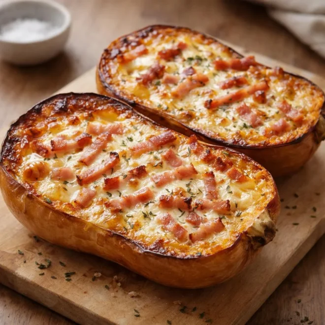 Butternut gratiné aux lardons : recette crémeuse
