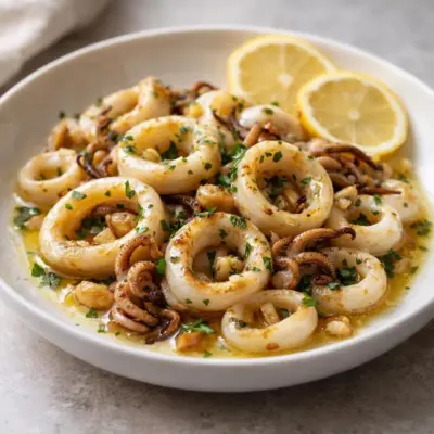 Calamars grillés au citron et à l’ail : recette
